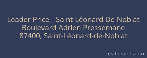 Leader Price - Saint Léonard De Noblat