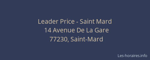 Leader Price - Saint Mard