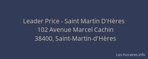 Leader Price - Saint Martin D'H&egrave;res