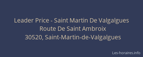 Leader Price - Saint Martin De Valgalgues