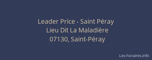 Leader Price - Saint Péray