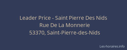 Leader Price - Saint Pierre Des Nids