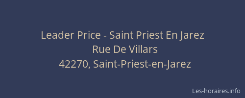 Leader Price - Saint Priest En Jarez
