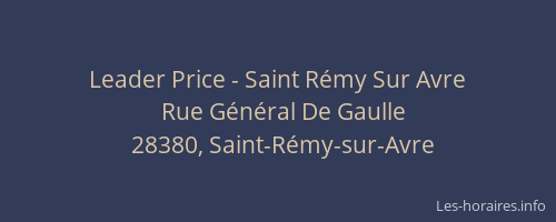 Leader Price - Saint Rémy Sur Avre