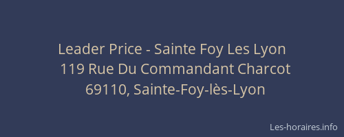 Leader Price - Sainte Foy Les Lyon