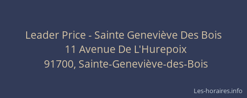 Leader Price - Sainte Geneviève Des Bois