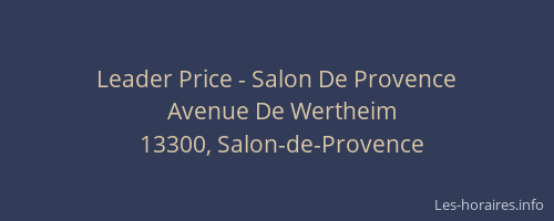 Leader Price - Salon De Provence