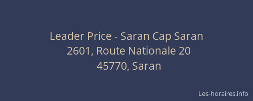 Leader Price - Saran Cap Saran