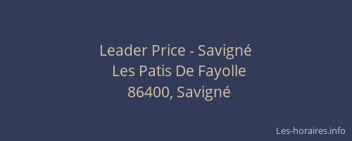 Leader Price - Savigné