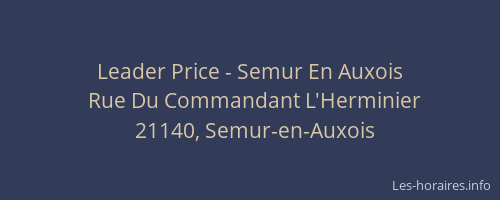 Leader Price - Semur En Auxois