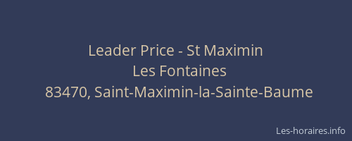 Leader Price - St Maximin