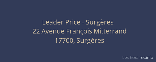 Leader Price - Surgères