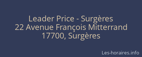 Leader Price - Surgères