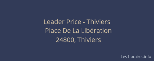 Leader Price - Thiviers