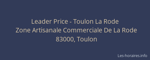 Leader Price - Toulon La Rode