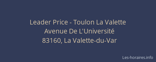 Leader Price - Toulon La Valette