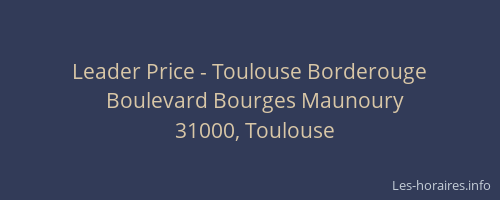 Leader Price - Toulouse Borderouge