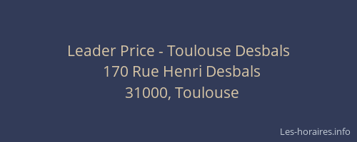 Leader Price - Toulouse Desbals
