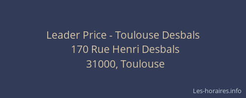 Leader Price - Toulouse Desbals