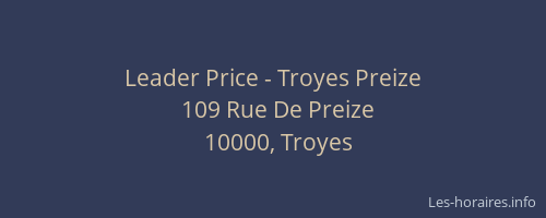 Leader Price - Troyes Preize