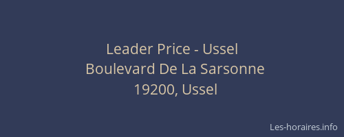 Leader Price - Ussel