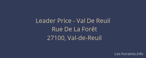 Leader Price - Val De Reuil