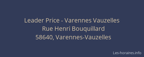 Leader Price - Varennes Vauzelles