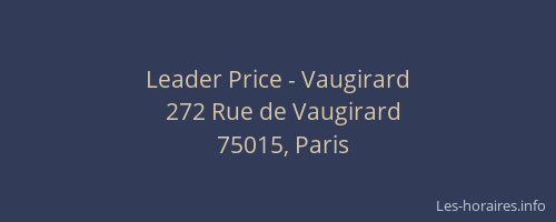 Leader Price - Vaugirard