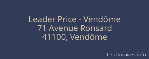 Leader Price - Vendôme