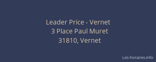 Leader Price - Vernet
