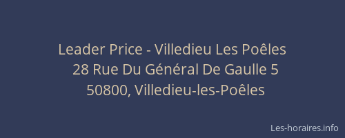 Leader Price - Villedieu Les Po&ecirc;les