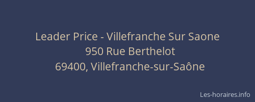 Leader Price - Villefranche Sur Saone