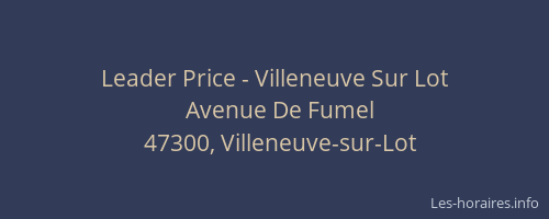 Leader Price - Villeneuve Sur Lot