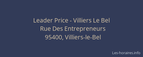 Leader Price - Villiers Le Bel