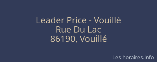 Leader Price - Vouillé
