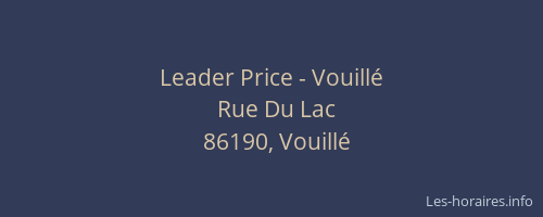 Leader Price - Vouill&eacute;