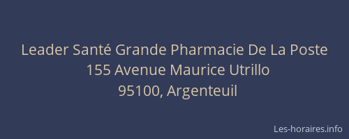 Leader Santé Grande Pharmacie De La Poste
