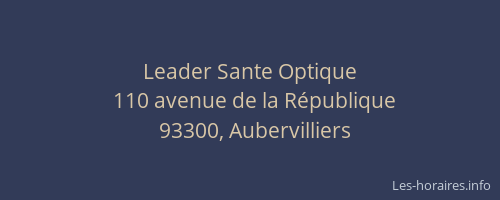 Leader Sante Optique