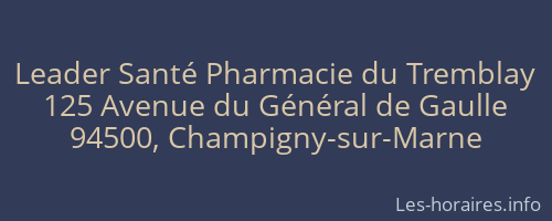 Leader Santé Pharmacie du Tremblay