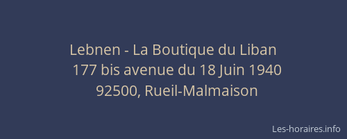 Lebnen - La Boutique du Liban