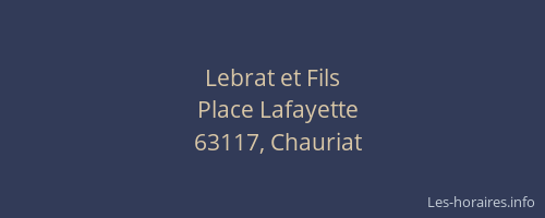 Lebrat et Fils