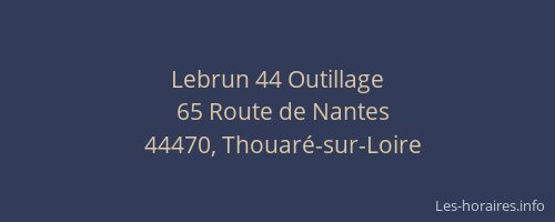 Lebrun 44 Outillage