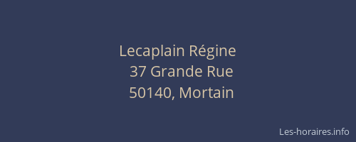 Lecaplain R&eacute;gine