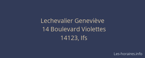 Lechevalier Genevi&egrave;ve