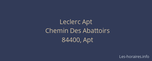Leclerc Apt