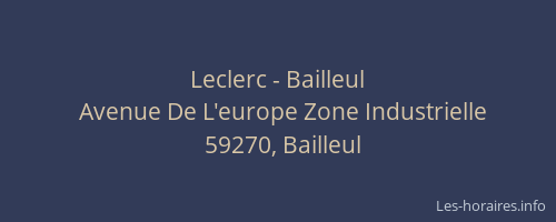 Leclerc - Bailleul