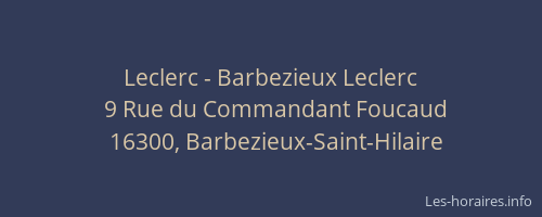 Leclerc - Barbezieux Leclerc