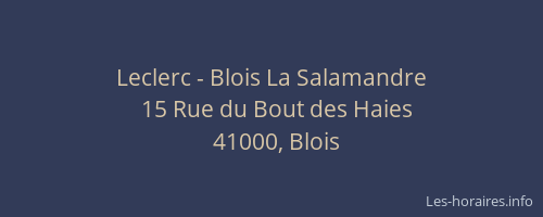 Leclerc - Blois La Salamandre