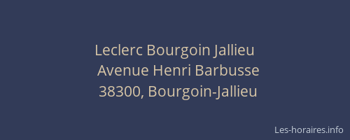 Leclerc Bourgoin Jallieu