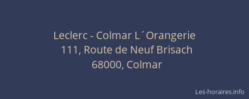 Leclerc - Colmar L´Orangerie